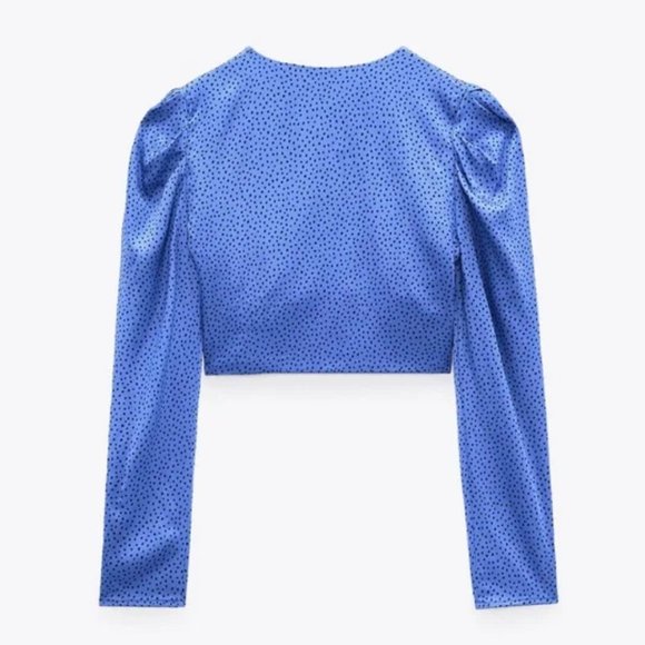 Zara blue polka-dot crop top - Picture 5 of 12